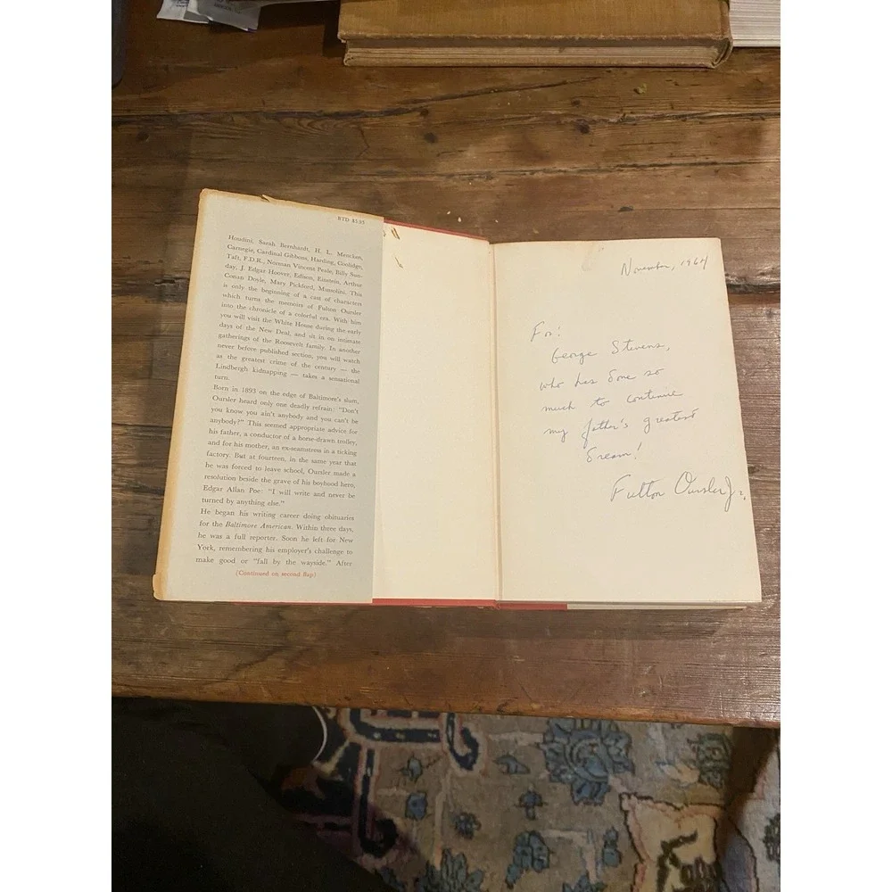 Fulton OURSLER / Behold This Dreamer 1964 By Son Autograph Director Greatest….